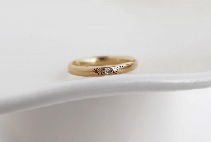 プレーン / マル / YG / 鏡面 / アクアマリン